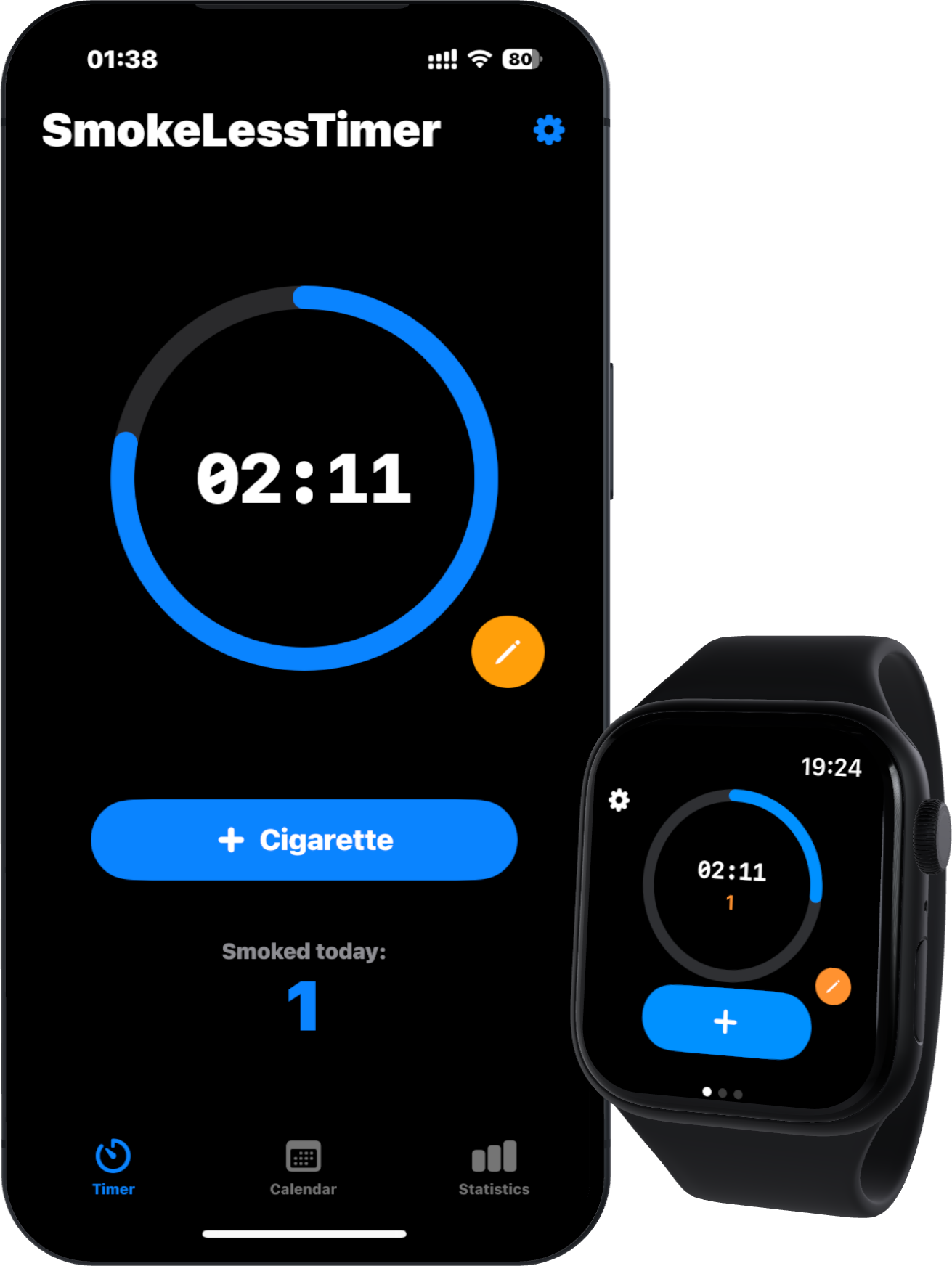 SmokeLessTimer auf iPhone und Apple Watch